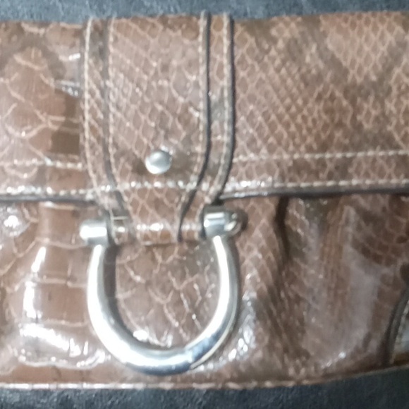 Apt. 9, brown snakeskin pattern, clutch - Picture 6 of 8